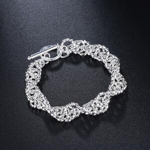 TOP DEAL, NEW,18KT WHITE GOLDP-LATED MESH BRACELET